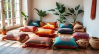 stylish boho meditation cushions