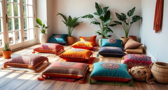 stylish boho meditation cushions