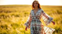 stylish long boho sleeve dresses