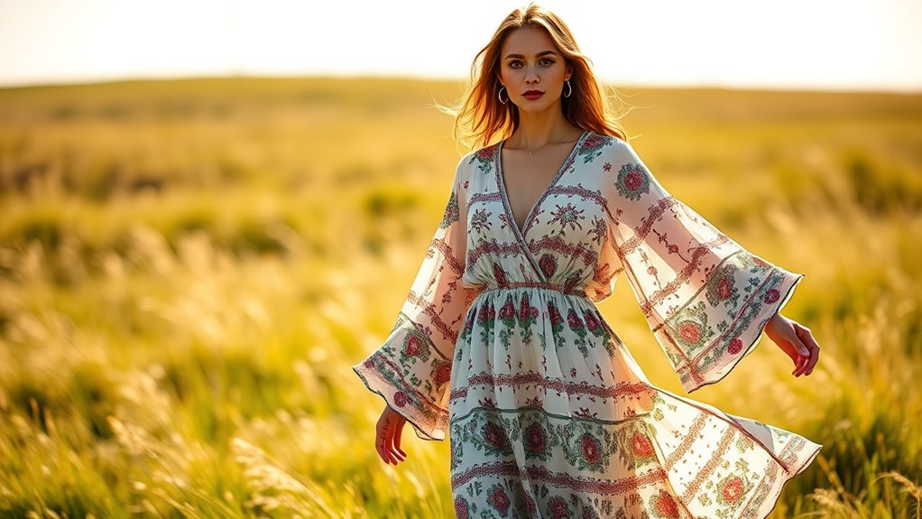 stylish long boho sleeve dresses