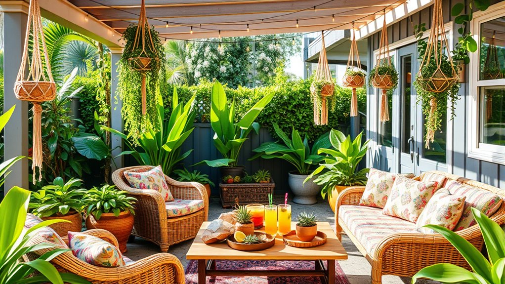 summer boho patio decor