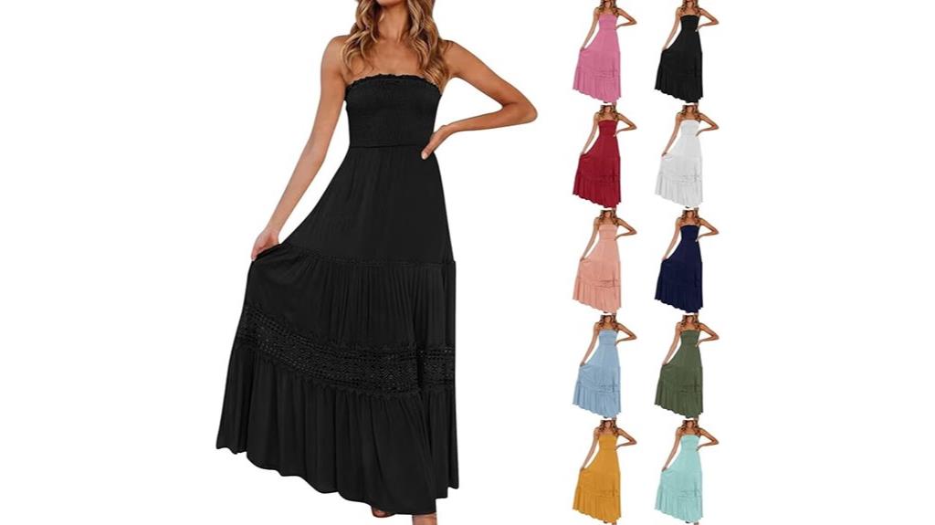 summer boho strapless maxi