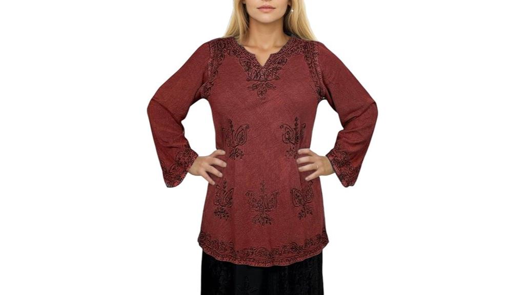 summer embroidered boho tunic