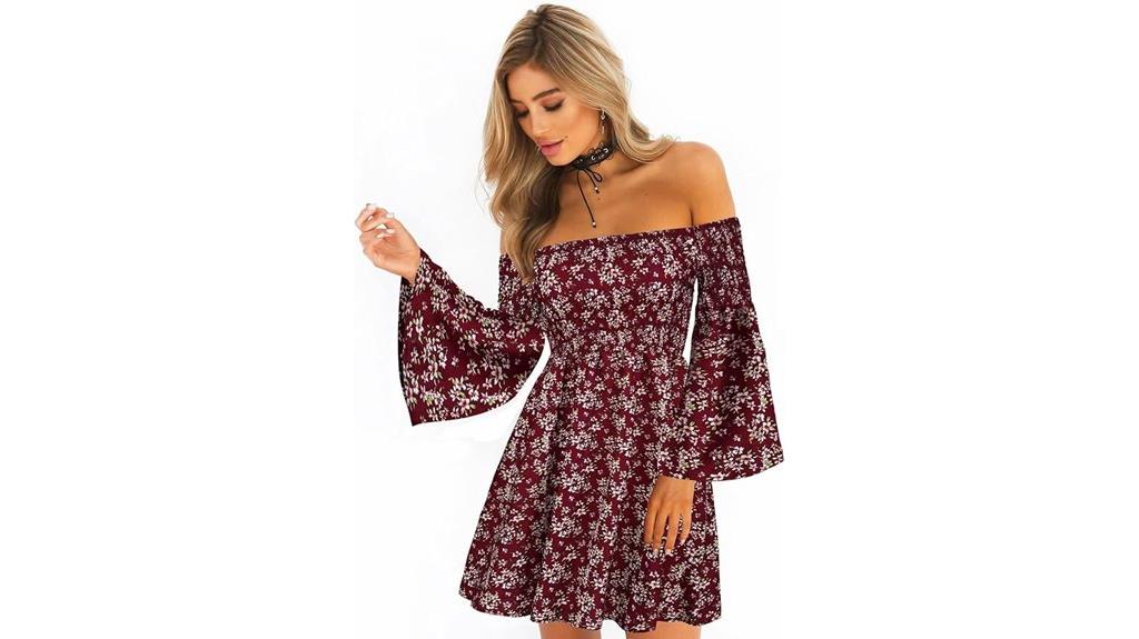summer floral off shoulder dress