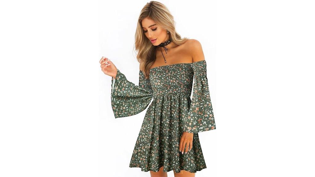 summer floral off shoulder dress