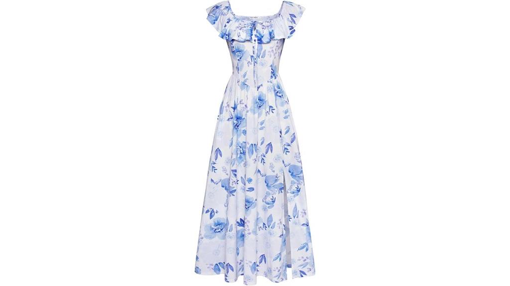 summer floral off shoulder dress
