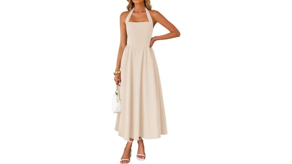 summer halter midi dress