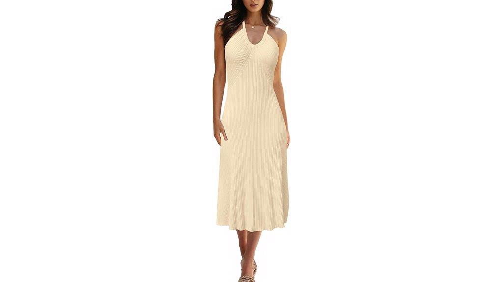 summer halter v neck dress