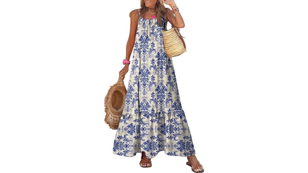 summer maxi dress with ruffles