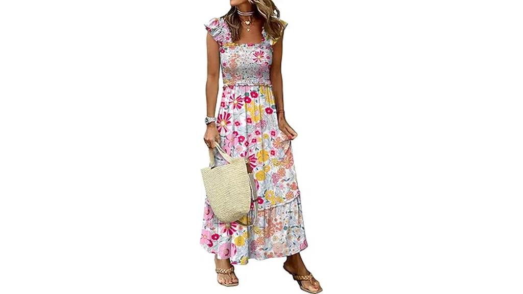 summer maxi dress with ruffles