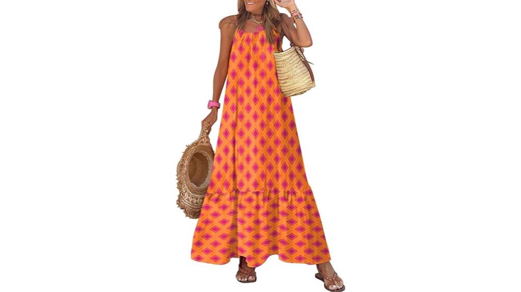 summer maxi dress with ruffles