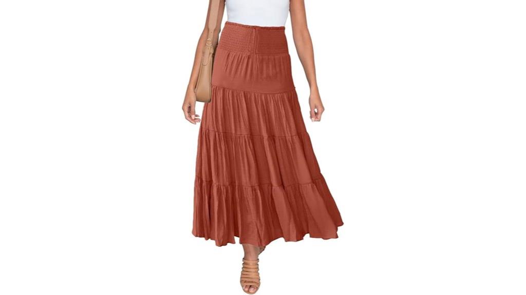 summer maxi skirt with ruffles