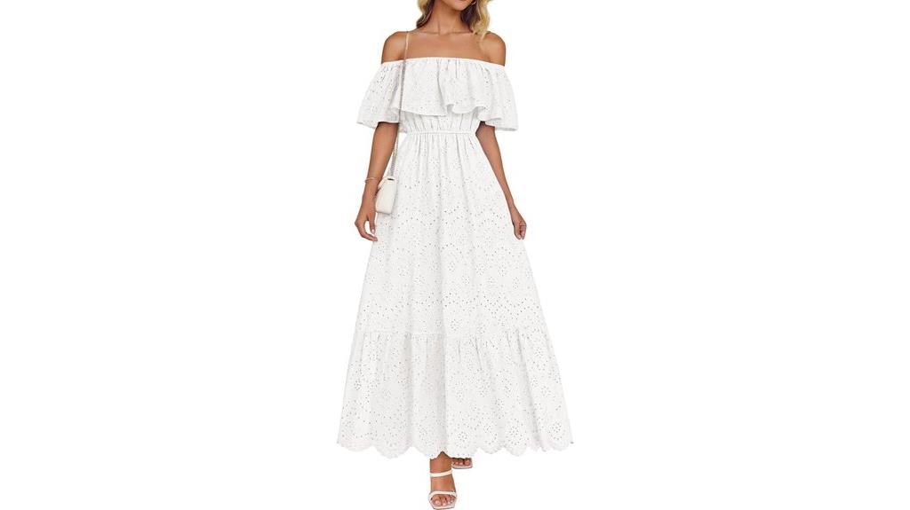 summer off shoulder ruffle dress
