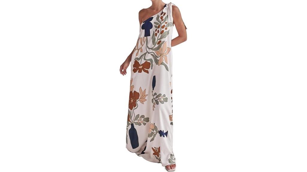 summer one shoulder maxi