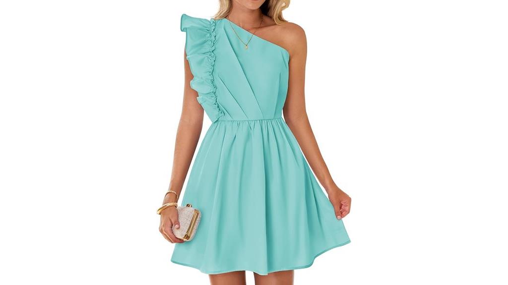 summer one shoulder ruffle dress