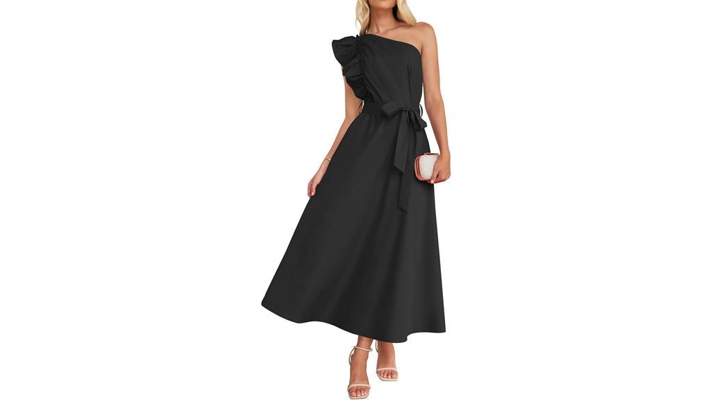 summer ruffle one shoulder dress