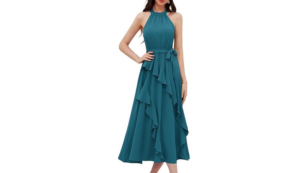 summer sleeveless ruffle dress