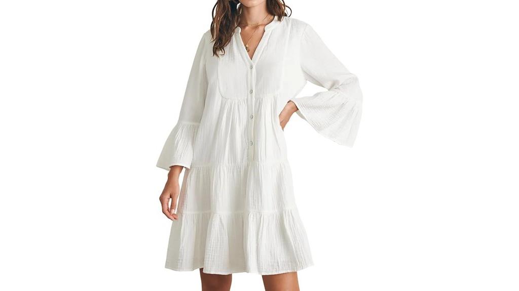 summer v neck flare dress