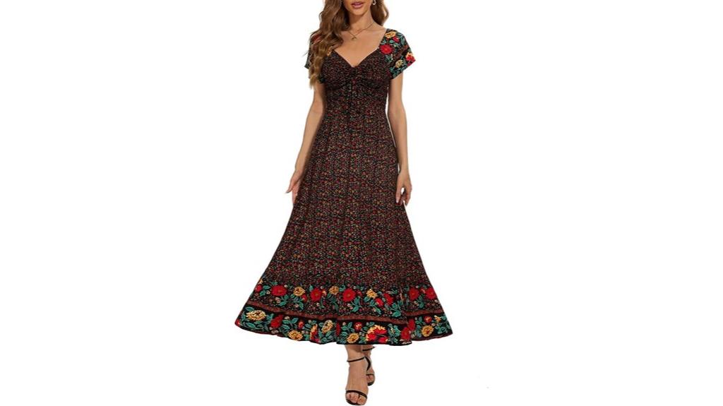 summer v neck maxi dress