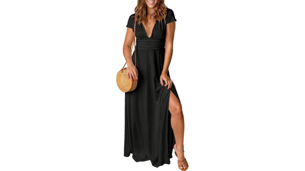 summer v neck maxi dress