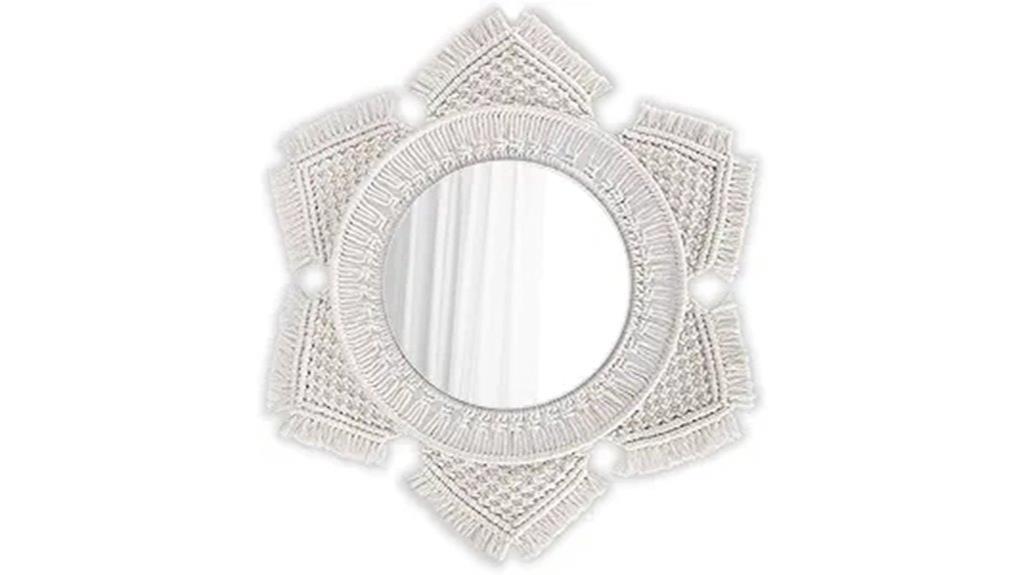 sun moon macrame mirror