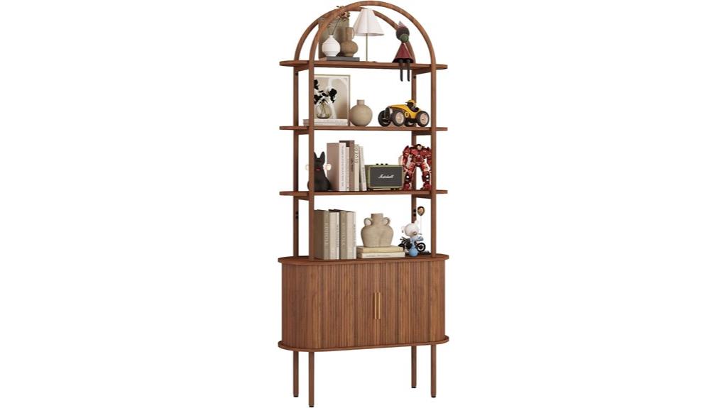 tall fluted arched bookcase