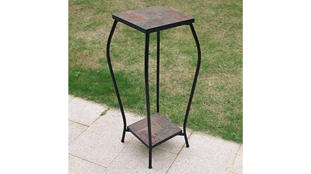 tall plant stand slate
