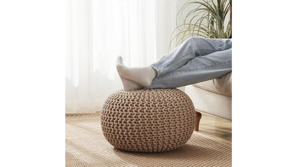 taupe cotton ottoman footrest