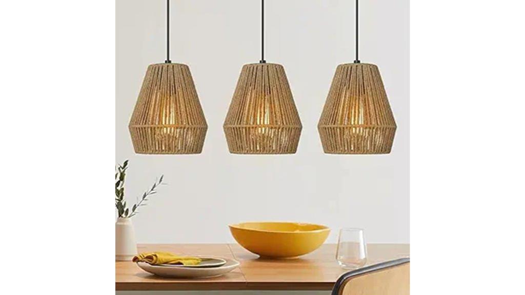 three pack woven pendant lights