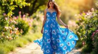 top blue floral maxi dresses