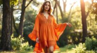 top boho orange dress picks