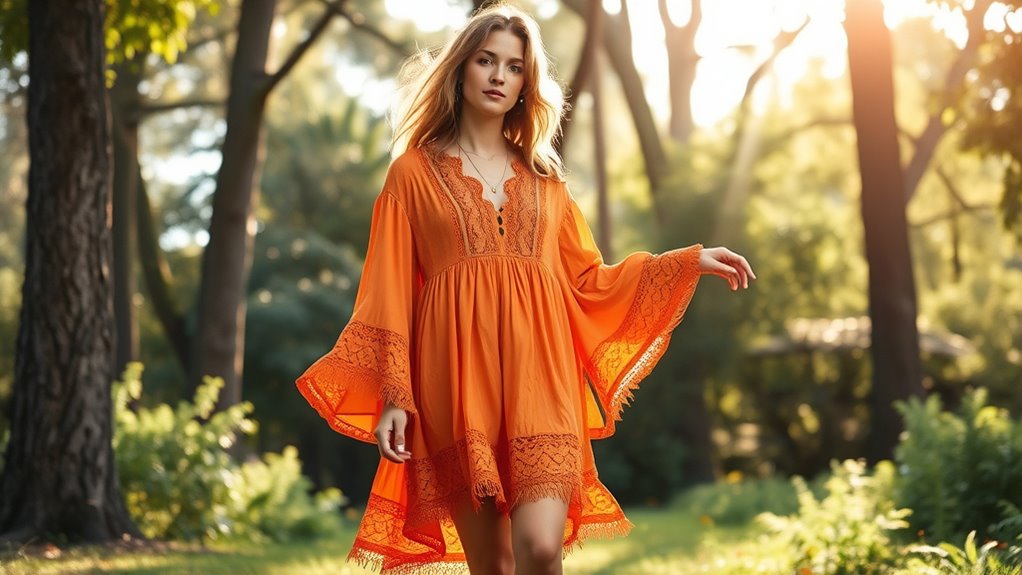 top boho orange dress picks