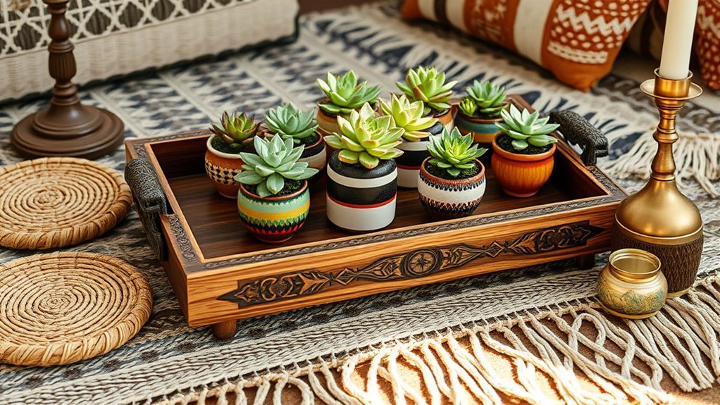 top boho tray decor