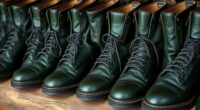 top dark green leather boots