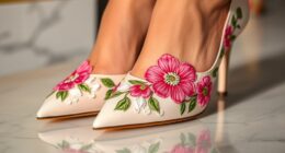 top floral pointed toe heels