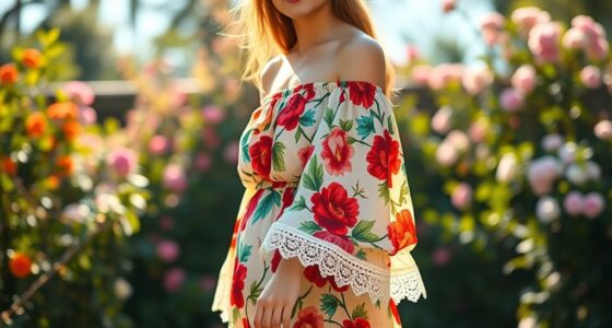 top floral shoulder dresses