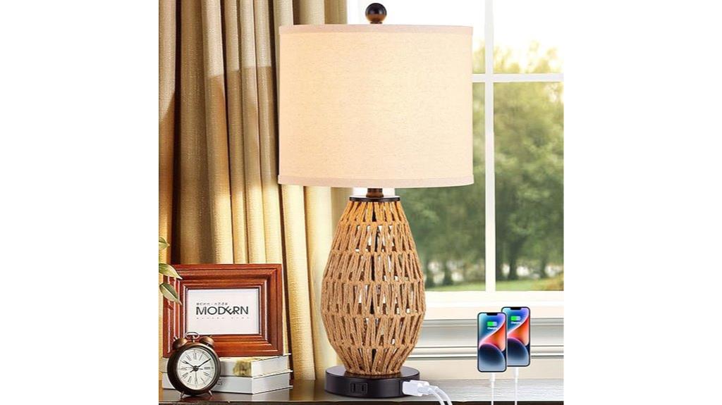 touch controlled rattan lamps