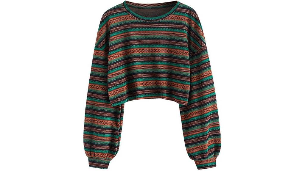 tribal cropped knit sweater