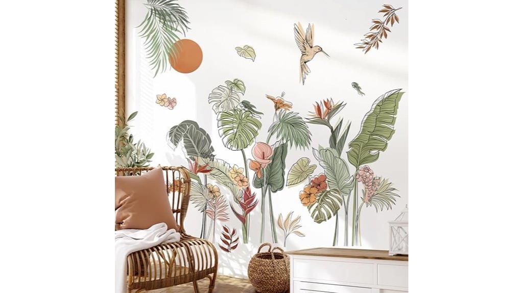 tropical leaf wall decals