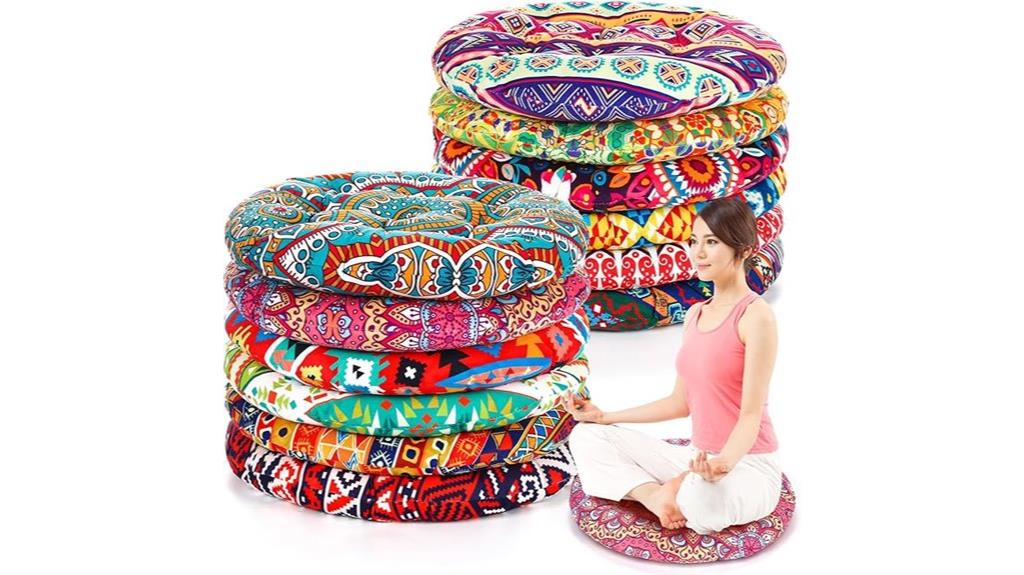 twelve bohemian floor cushions