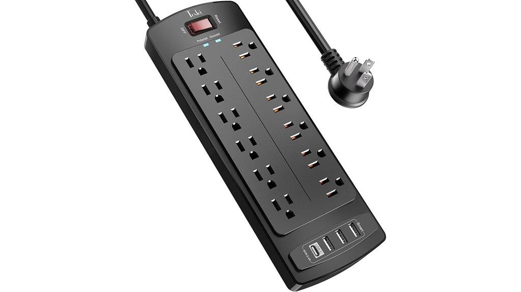 twelve outlet usb power strip