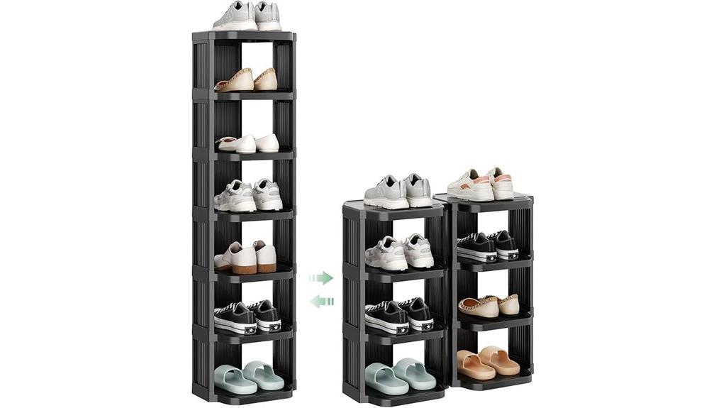 vertical stackable shoe organizer