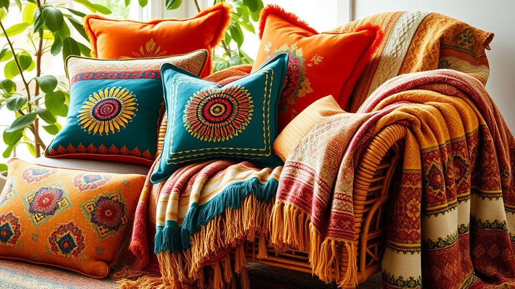 vibrant colors textured fabrics