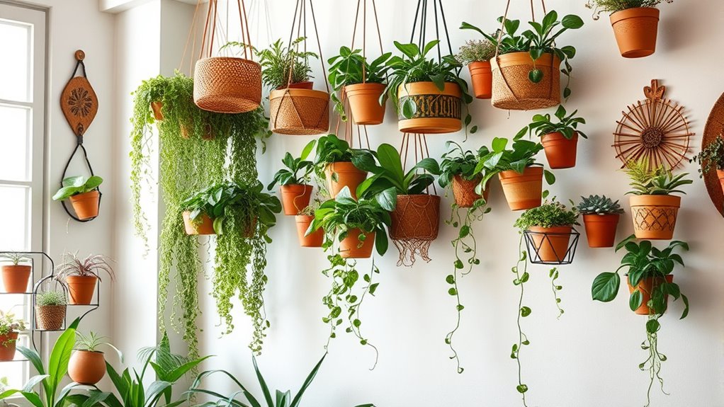 vibrant layered green walls