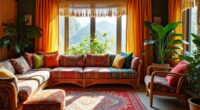 vibrant patterned boho interiors
