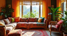 vibrant patterned boho interiors