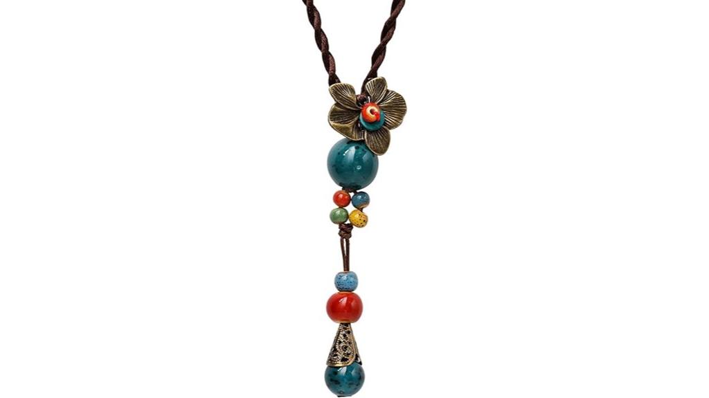 vintage beaded flower necklace