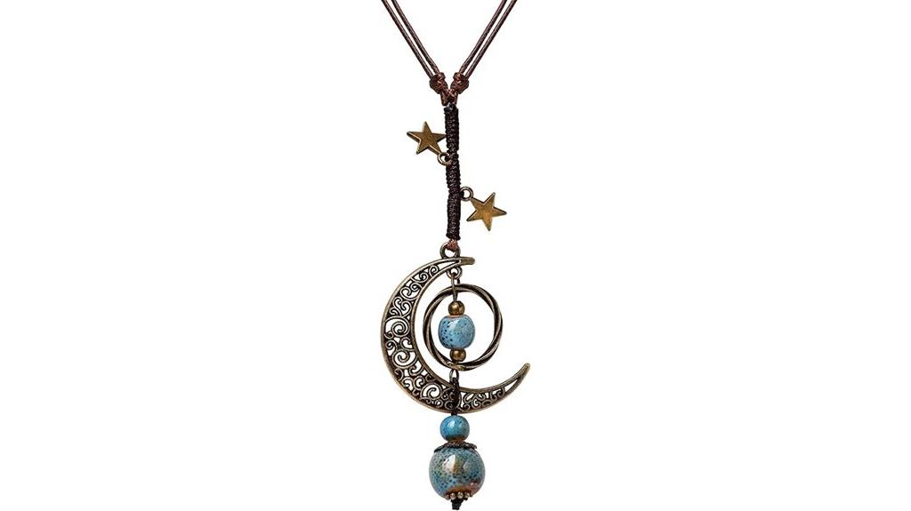vintage boho crescent necklace