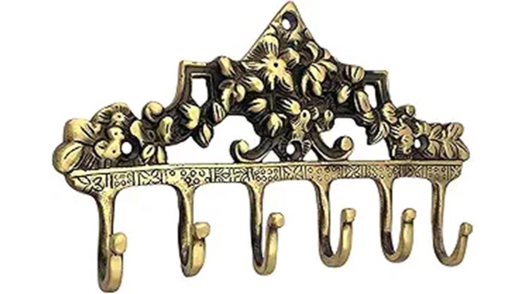 vintage brass key hooks