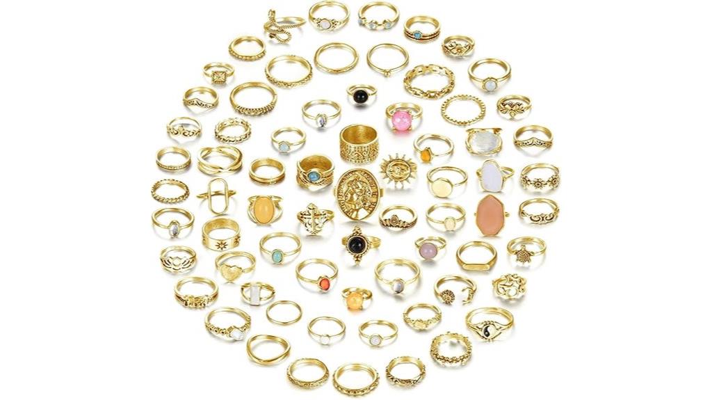 vintage crystal ring set